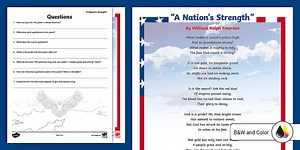 Fourth of July Poem Analysis Worksheet for 6th-8th Grade