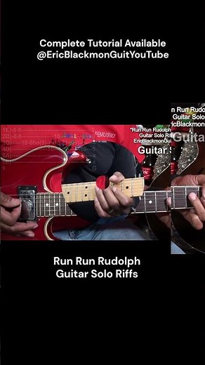 RUN RUN RUDOLPH Chuck Berry GUITAR SOLO RIFFS - Complete Tutorial @EricBlackmonGuitar