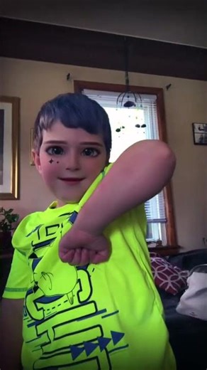 Young Boy Transforms with Anime Filter: A Fun Dance Moment#AnimeFilter #CuteKids