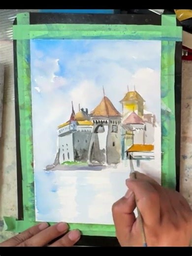 水彩 风景画 Watercolor Landscape #drawing #watercolor #artwork #paintingtutorial #watercolorpainting