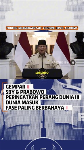 Gempar! SBY & Prabowo kompak peringatkan dunia masuk fase paling berbahaya menuju Perang Dunia III. Simak analisis mengapa Indonesia masuk 5 besar negara teraman jika perang nuklir pecah di sini! #perangduniake3 #perangdunia3 #sby #prabowosubianto #worldwariii #geopolitikglobal #NegaraTeraman #indonesiaaman #NuklirWar #konflikglobal #beritaviral #tni #pertahanannasional #BebasAktif #analisismiliter #beritainternasional