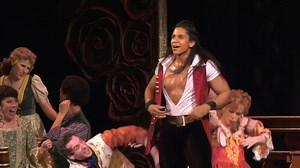As you'll see, he's got biceps to spare... Here's a look at "Gaston," from our new production of Disney's Beauty and the Beast, which must close February 6! Looking for the best seats? Performances on Tuesday, Feburary 1 and Wednesday, February 2 have best availability. Get tickets right now at https://www.5thavenue.org/shows/2021-2022/disney-s-beauty-and-the-beast/. | The 5th Avenue Theatre