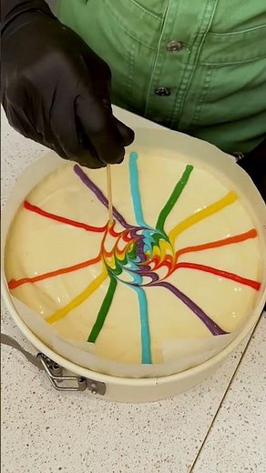 Rainbow Swirl Cheesecake #Shorts
