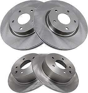 TRQ Front and Rear Brake Rotors Set Compatible with 2007-2024 Nissan Altima