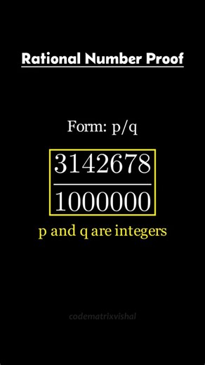Codematrixvishal2 on Instagram: "Rationale Number Proof 🤔 #maths #codematrixvishal #mathiassantourian #math #rational"