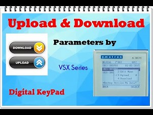 Upload & download Parameters || by digital Keypad || VSX Series || CG Emotron