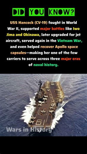 USS Hancock Served 3 Eras of Warfare 🚢✈️ #
