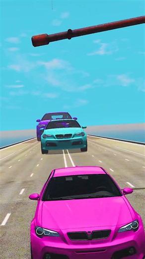 Colorful Small to Giant Cars vs Hammer - BeamNG.drive #shorts