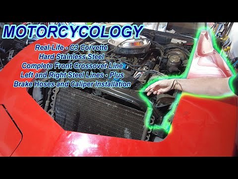 Real-life C3 Corvette Complete Front Brake Line Installation - Hard Steel Crossover line and More!
