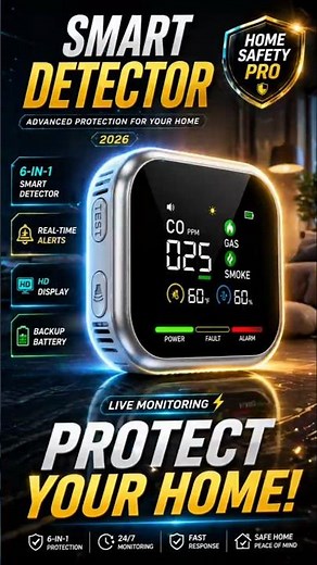 6-in-1 Home Safety Detector Review 🔥 Smart Gas, Smoke & CO Alarm with Display