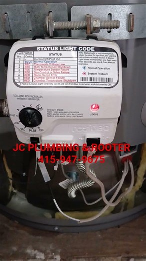 Rheem gas control valve blinking red light indicates the problem.