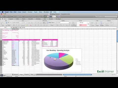 Excel : Creating a Wedding Planner
