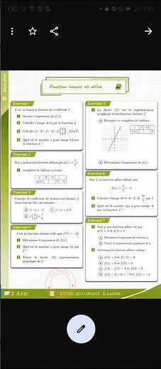 exercices fonctions linéaire et affine #maths #3ac