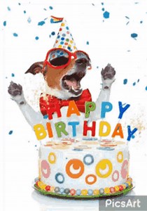 Happy Birthday Gif For Her Funny Dog