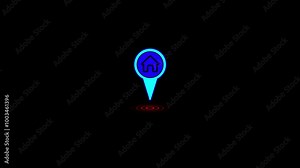 Location pin point icon animation.animation of locator Pin point symbol Indicates the location of the GPS map.Location and Travel Concept.