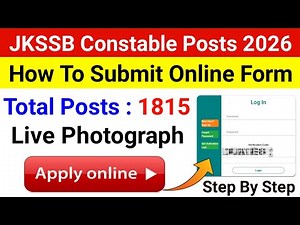 How To Submit JKSSB Constable Form Online | JKSSB Constable Form | How To Submit JKP Constable Form