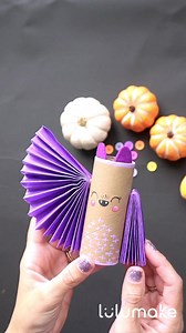 Easy Bat Craft | Paper Roll Halloween Idea 🦇💜 | LuluMake