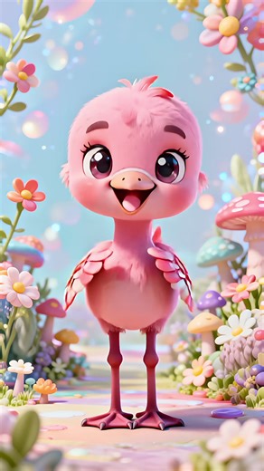 baby flamingo dance 🦩 #babyflamingo #aianimation #cartoon #kidstiktok #animaldance