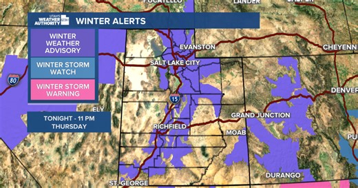 Weather, traffic advisories set as storm to affect all of Utah