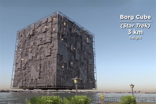Spacecraft Size Comparison in First Person Shows Just How Large the Borg Cube Really Is