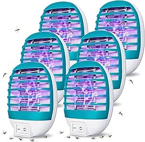 6 Pack Indoor Bug Zappers, Flying Insect Traps, Electronic Mosquito Zapper Mosquito Killer for Patio, Bedroom, Kitchen, Office
