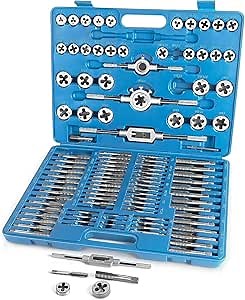 110 PCS Metric Tap and Die Set, Metric Threads M2-M18 Rethreading Kit for Making Screw Threads for Cutting External and Internal Thread Threading with Storage Case
