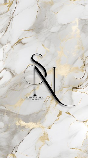 Elegant Wedding Monogram Design for S and N