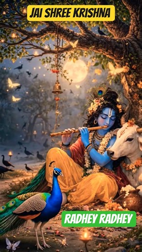 Jai Shree Krishna Radhey Radhey Status | Krishna Flute Bhakti Short | Peaceful Devotional Video