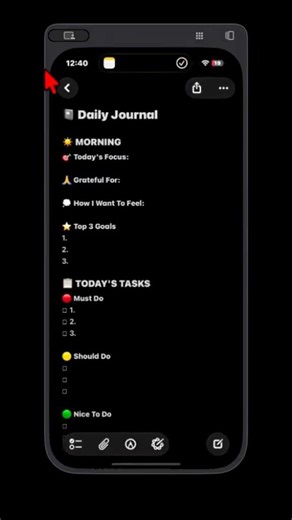 How to Make a daily Journal App in 30seconds #iphoneshortcuts #appletips #appleshorts