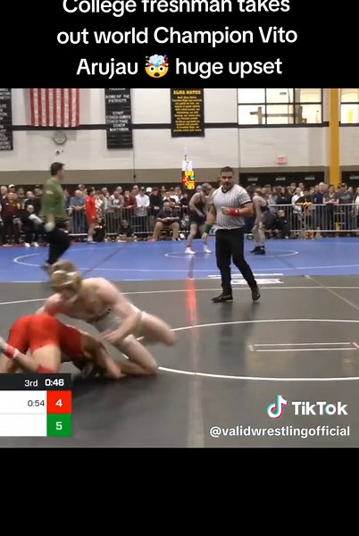 College Freshman Upsets World Champion Vito Arujau in Wrestling Match