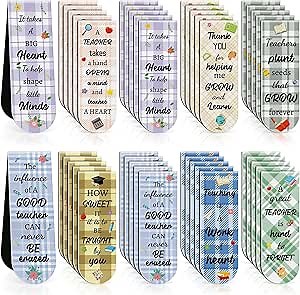40 PCS Teacher Magnetic Bookmarks Teacher Appreciation Bookmark Page Clips Christmas Graduation Teachers Thank You Gifts Magnet Page Markers for Teachers School Office Supplies