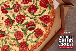 12K views · 278 reactions | Double Cheesy Crust Pan Pizza: Stuffed Crust cheese baked into our Original Pan dough and sprinkled with a parmesan oregano blend. | Pizza Hut | Facebook