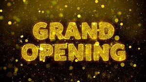 Grand Opening Text on Golden Glitter Shine Particles Animation. | Premium Stock Video Footage