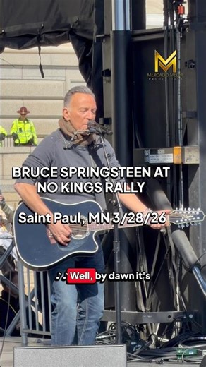 Bruce Springsteen performed at the nationwide No Kings protest in Saint Paul, MN