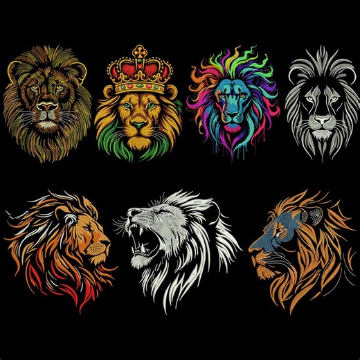 Lion Embroidery Design, Lion Fully Stick Motif, Majestic Lion Embroidery, Fierce Lion Embroidery, Lion Design, Machine Embroidery Design - Etsy