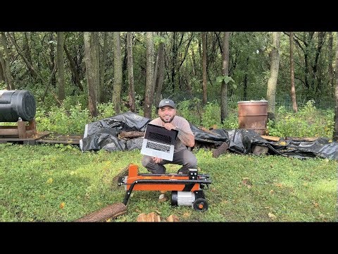 Splitting a $3,000 MacBook Pro in Half with a Log Splitter!