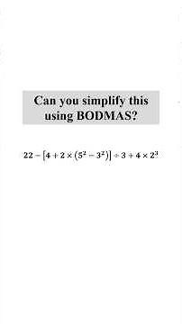 How well do you understand BODMAS? Find out with this question