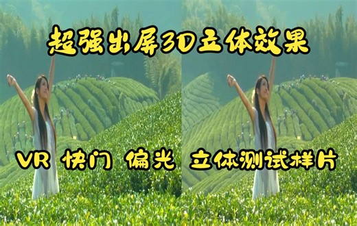 出屏效果非常好的3D立体测试视频片段精选 可佩戴VR眼镜观看,也可下载用3D电视, 3D电脑 3D投影机播放试机