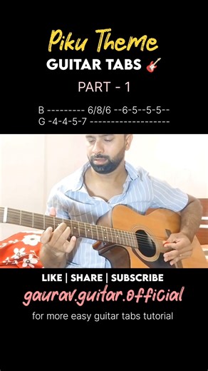 Piku Sarod Theme Guitar Tabs 🎸 | Easy Guitar Tutorial #guitartabs #easytutorial #guitartutorial