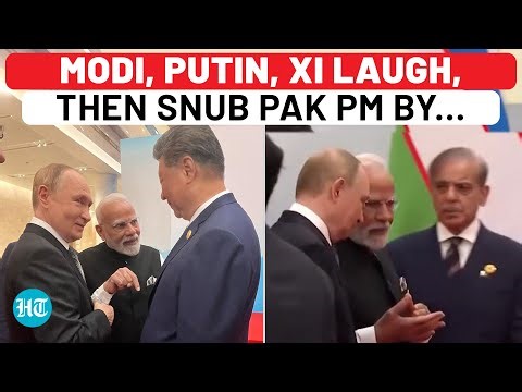 On Cam: PM Modi, Putin, Xi Jinping Stand & Laugh, Then Snub Pakistan PM Sharif By…| SCO|China|India
