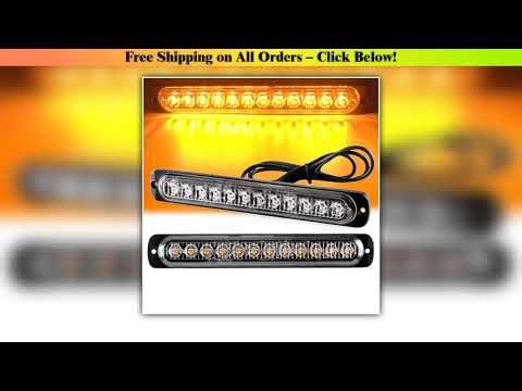 12 LED Strobe Warning Light White Red Blue Led Side light Tail Lamp 18 Flashing Modes for Car