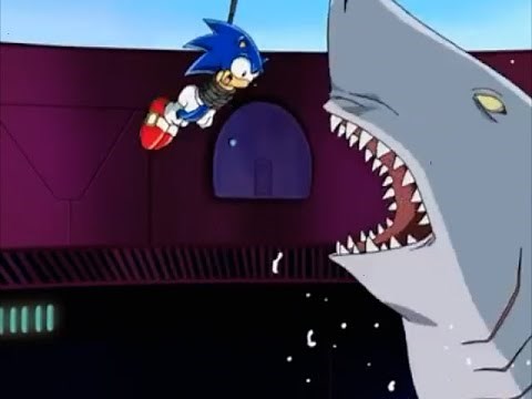 Sonic X Comparison: Sonic Almost Get Eaten By A Shark (Japanese VS English)