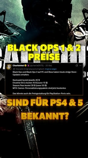 Black Ops 1 & 2 PORT PREISE GELEAKT?!🔥#gaming #fyp #breakingnews #games #xbox #foryoupagе #news #cod #new #gamingontiktok #codwarzone #blackops #warzone #fyy #fürdich #fürdichpage #fpsgames #fps #bo7 #gamepass #free #content #bo2 #nostalgiacore #playstation #ps5 #story #gta6 #dmz #arcraiders #modernwarfare #2026 #season #battleroyale #verdansk #rebirthisland #multiplayer #online #playtogether #horrortok #zombies #info #nachrichten #showcase #gameplay #release #update #reveal #pcgaming #pcgamer 
