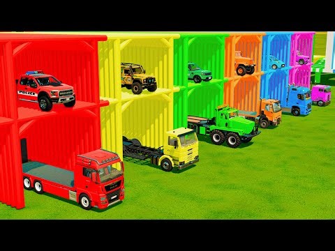 TRANSPORTING POLICE CARS, FIRE TRUCKS and AMBULANCE with MAN TRANSPORTERS! Farming Simulator 22