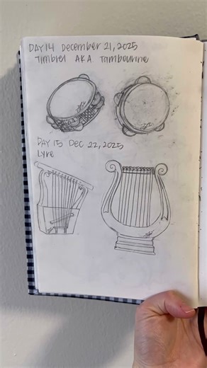 Day 14 and 15 of Music: Timbrel and Lyre