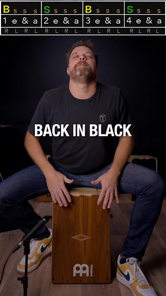 Quick Lesson! How to Play Back in Black on Cajon - Beginner Level Free PDF here - https://cajonmaster.com/freearea/ @MEINL Percussion #cajonlesson #percussionlessons