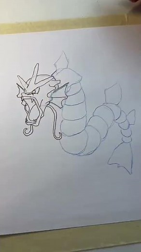 How to draw gyarados water dragon Pokémon