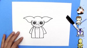 How To Draw Cute Cartoon Yoda -EASY CHIBI - Step By Step