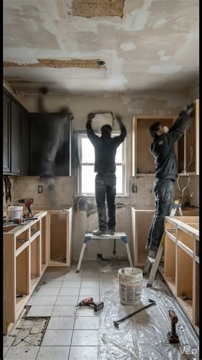 Fire-Damaged Kitchen Reborn 🔥 From Ashes to Luxury ✨ #renovation #beforeafter #restoration