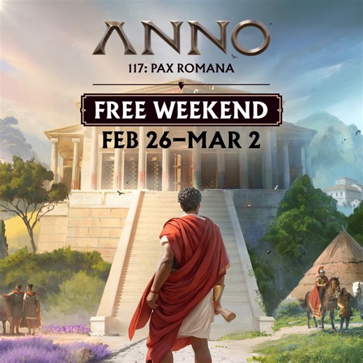 Play Free now! Invite your friends to play with you during the free weekend happening now through March 2nd. The game is 25% off now, for a limited time, and all progress is saved when you convert. https://store.ubisoft.com/us/anno-117--pax-romana/6638e5dcaa201a2d55bcc772.html?lang=en_US | Ubisoft Canada